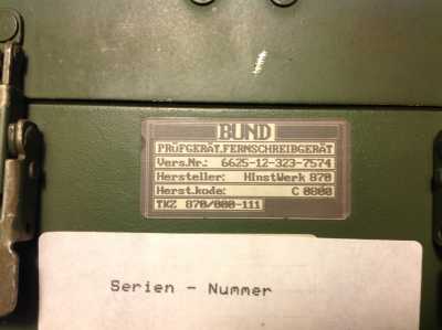 Fernschreiber-Prüfgerät HIW TKZ 870/000-111