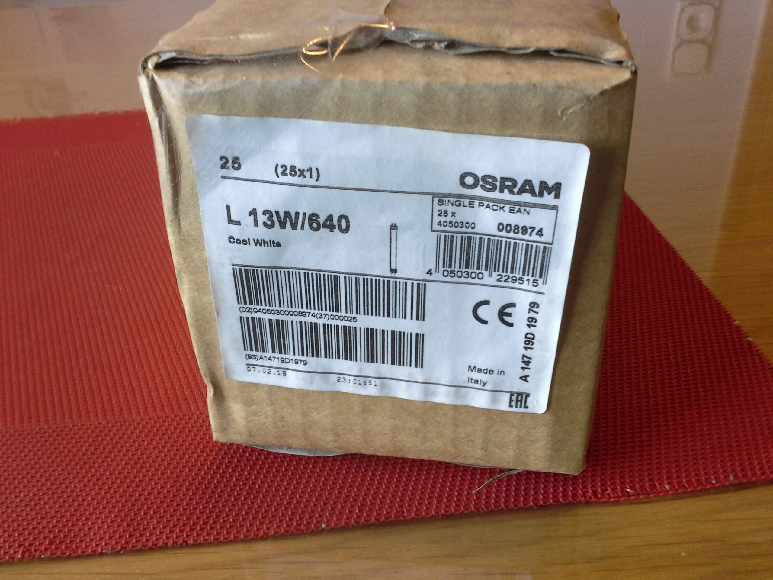 Leuchtstoffröhre, Osram L13W/640, 25er Pack