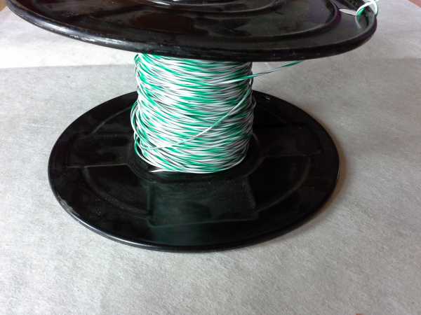 Teflon-Kabel 1,0 mm grün,weiß,grau - 100m Länge