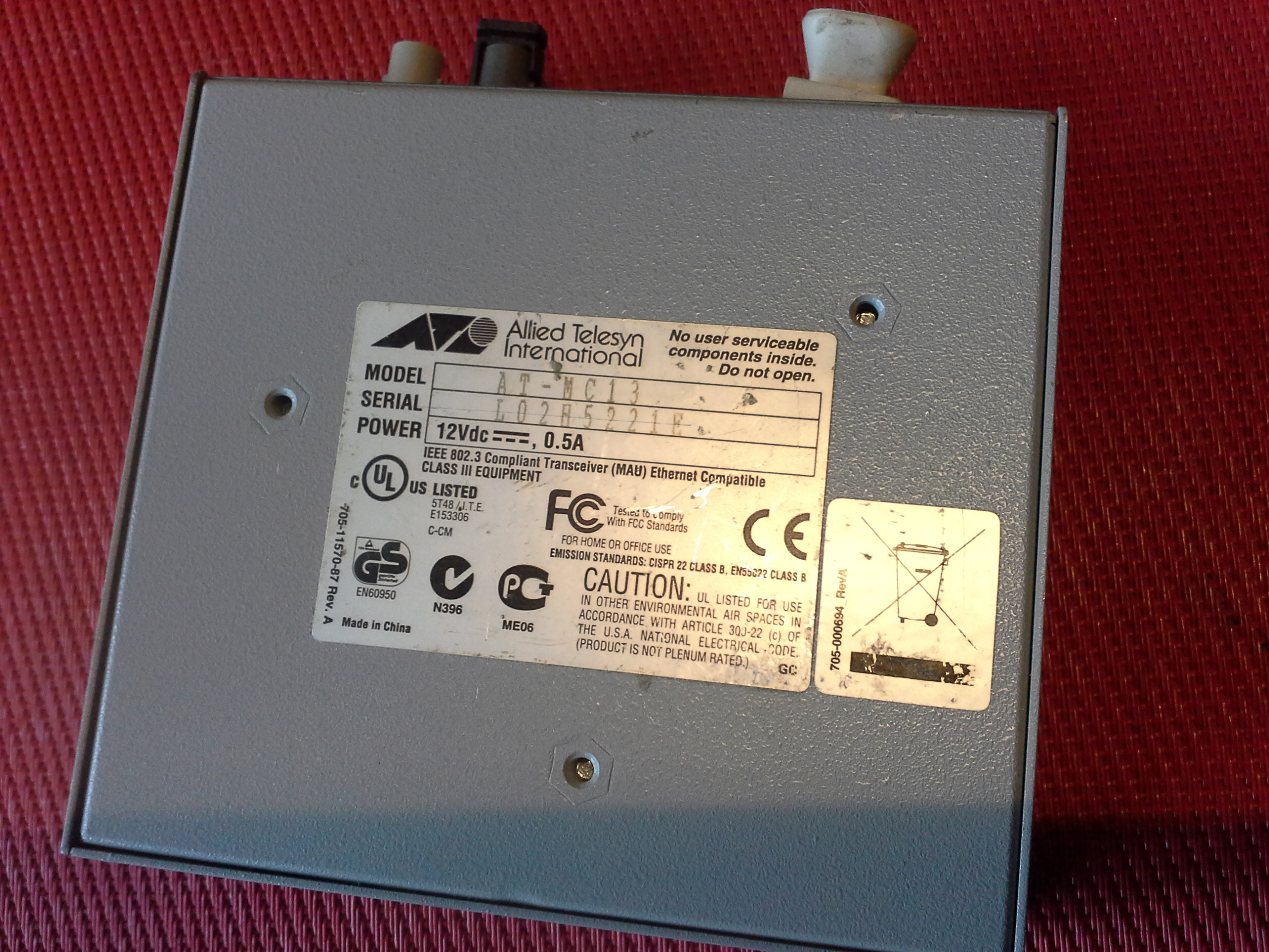 Allied Telesyn, MC13 Ethernet Media Converter